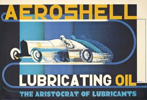 Plakat reklamujący olej smarowy Aeroshell