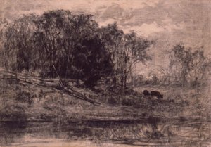 Krowy w lesie autorstwa Edward Mitchell Bannister