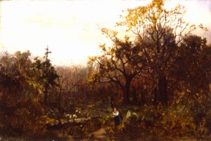 Bez tytułu (pejzaż - kobieta niosąca drewno) autorstwa Edward Mitchell Bannister