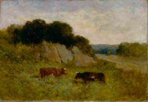 Bez tytułu (krajobraz z dwiema krowami) autorstwa Edward Mitchell Bannister
