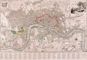 Mapa Londynu, 1797 autorstwa Edward Mogg