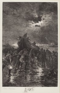 Bez tytułu (Uruchomienie Dory/Na ratunek/Wrak) autorstwa Edward Moran