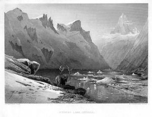 Jezioro Iceberg, Isterdal, Norwegia, połowa końca XIX wieku.