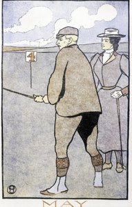 Para grająca w golfa – w „Kalendarzu golfowym” Edwarda Penfielda autorstwa Edward Penfield