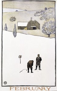 Golf w śniegu - w „Kalendarzu golfowym” Edwarda Penfielda autorstwa Edward Penfield