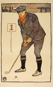 Styczeń , fragment z 1931 Kalendarz golfowy, wyd. 1931 autorstwa Edward Penfield