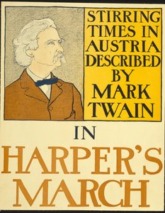 Mark Twain w wydaniu Harpera z marca 1898 (litografia) autorstwa Edward Penfield