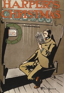 Plakat reklamujący Harpers New Monthly Magazine, Boże Narodzenie 1897 (litografia kolorowa)