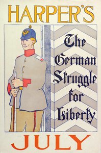 Plakat reklamujący Harpers New Monthly Magazine, lipiec 1895 (litografia kolorowa)