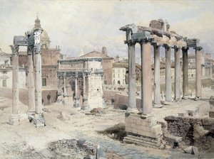 Forum, Rzym (ołówek i akwarela na papierze)