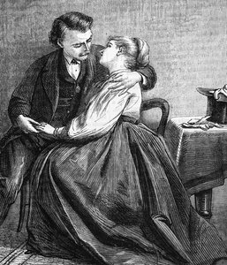 Przyjęcie propozycji zawarcia małżeństwa autorstwa Edward Robert Hughes