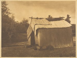 Dom z mat - Skokomish autorstwa Edward S. Curtis