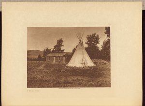 Dom Pieganów autorstwa Edward S. Curtis