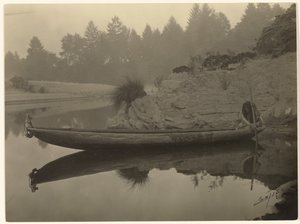 Wędkowanie z kajaka – Hupa autorstwa Edward S. Curtis