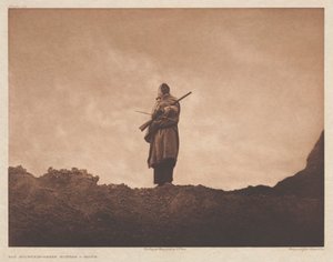 Portfolio III, plansza 110: Łowca owiec górskich autorstwa Edward S. Curtis