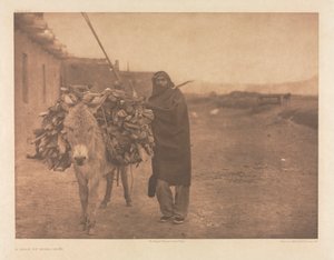 Portfolio XVII, płyta 608: Ładunek paliwa - Zuñi autorstwa Edward S. Curtis