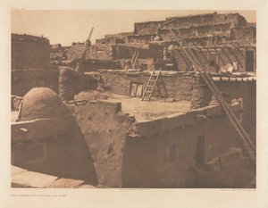 Portfolio XVII, plansza 609: Domy szeregowe w Zuñi autorstwa Edward S. Curtis