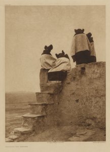 Oglądanie tancerzy autorstwa Edward S. Curtis