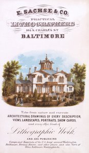 E. Sachse und Co., Practical Litographers, 104 S. Charles St., Baltimore, (litografia [karta handlowa]) autorstwa Edward Sachse