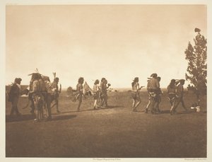 Ceremonia Medyczna Arikara - Taniec Bractwa, 1908. autorstwa Edward Sheriff Curtis