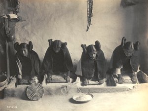 The Mealing Trough - Hopi autorstwa Edwarda S. Curtisa autorstwa Edward Sheriff Curtis