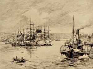 Tyne: At Shields, c.1880 (akwaforta)
