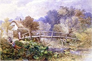 Na Tapsy Brook, Herefordshire (akwarela) autorstwa Edward Turner