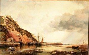 Port Axmouth, Devon-Low Water autorstwa Edward William Cooke