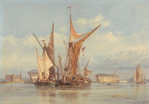 Bateria odporna na bomby w pobliżu Gillingham, na Medway... autorstwa Edward William Cooke