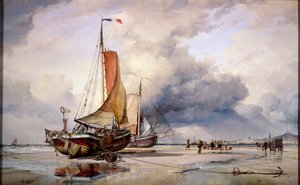 „Holenderski Pincks w Scheveningen”, Holandia, 1860 autorstwa Edward William Cooke