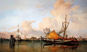 Wieczór przed złą pogodą na lagunie, Wenecja autorstwa Edward William Cooke