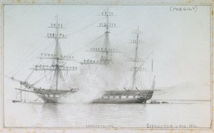 "Immortalite" Gibraltar, 4 kwietnia 1861 r. autorstwa Edward William Cooke