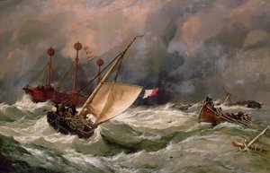 Poranek po wichrze (olej na płótnie) autorstwa Edward William Cooke