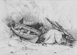 Na plaży w Cromer, c1828. autorstwa Edward William Cooke