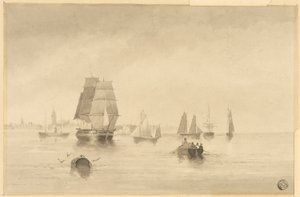 Rye - południowe wybrzeże w pobliżu Hastings autorstwa Edward William Cooke