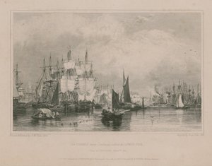 Tamiza w pobliżu Limehouse: Lower Pool autorstwa Edward William Cooke