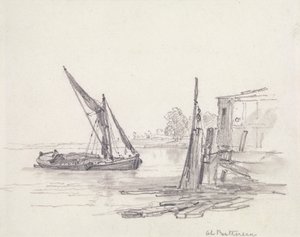 Vista sobre o Tamisa em Batterseapolish autorstwa Edward William Cooke