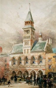 Budynek Miejski (akwarela na papierze) autorstwa Edward William Godwin