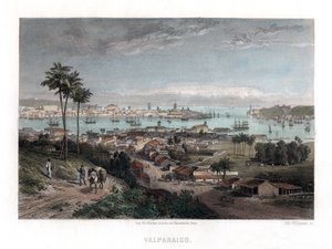 Valparaiso, Chile, 1840 autorstwa Edward Willmann