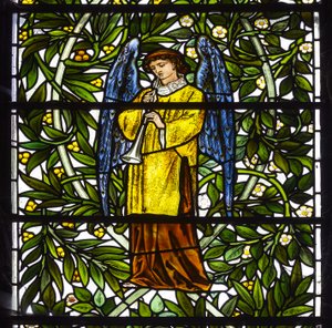 Nun Monkton, St Mary, Morris Marshall & Faulkner & Co, William Morris, Edward Burne-Jones, Anioł Muzyk, 1873