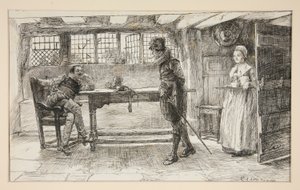 Niepożądany gość — autorstwa Edwin Austin Abbey