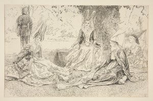 Przed księżniczką autorstwa Edwin Austin Abbey