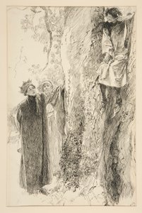 Biron i król, z aktu IV, scena III, Miłość autorstwa Edwin Austin Abbey