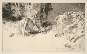 Na dole: autorstwa Edwin Austin Abbey