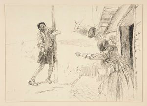 Christopher Sly, ilustracja do Wstępu, Scena II, Poskromienie złośnicy autorstwa Edwin Austin Abbey