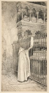 Claudio (czyta ze zwoju): autorstwa Edwin Austin Abbey