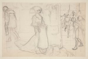 Studium kompozycji do obrazu Faust i Małgorzata autorstwa Edwin Austin Abbey