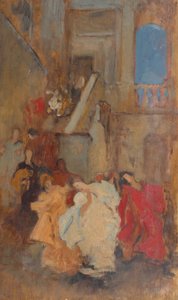 Studium kompozycyjne, być może dla A Measure autorstwa Edwin Austin Abbey