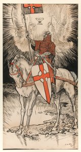 Rysunek do plakatu reklamującego wystawę i publikację książki Abbey autorstwa Edwin Austin Abbey