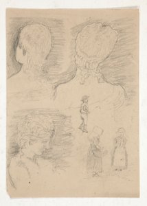 Rysunek popiersia rzeźby autorstwa Edwin Austin Abbey